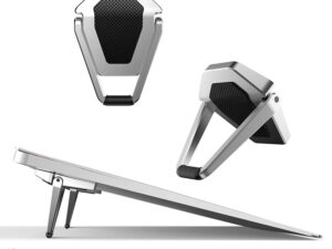 Laptop Tabletop Stand-2PCS, Mini Aluminum Cooling Pad, Computer Keyboard Mount Kickstand, Ergonomic Lightweight Desk Stand for MacBook Pro/Air,Lenovo,12-17 Inches Tablet,Black