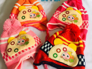 Baby Boys and Girls (0 to 2 Years) Multicolor Printed Winter Woollen Cap