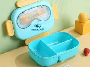 1pc 1200ml Three-Compartment Bento Lunch Box for School and Office - Perfect for Picnics and Fruit Salads(8-6)