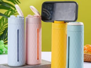 Welour ace of spades air up royal aqua Texture glass water bottle 420ml