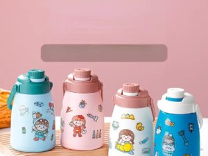Big Belly Cup, Cute Cartoon Double-wall Glass Water Cup, Portable Sports Water Bottle()