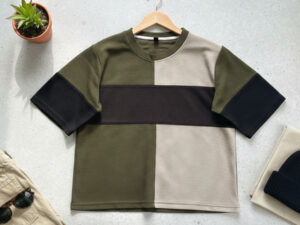 Ladies color block oversized casual t shirt for women