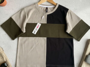 Ladies color block oversized casual t shirt for women