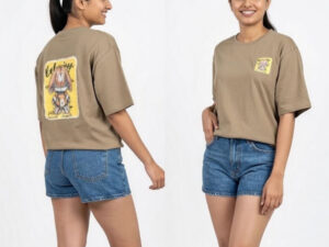 Ladies baggy back print t shirt oversized women tee Sri Lanka