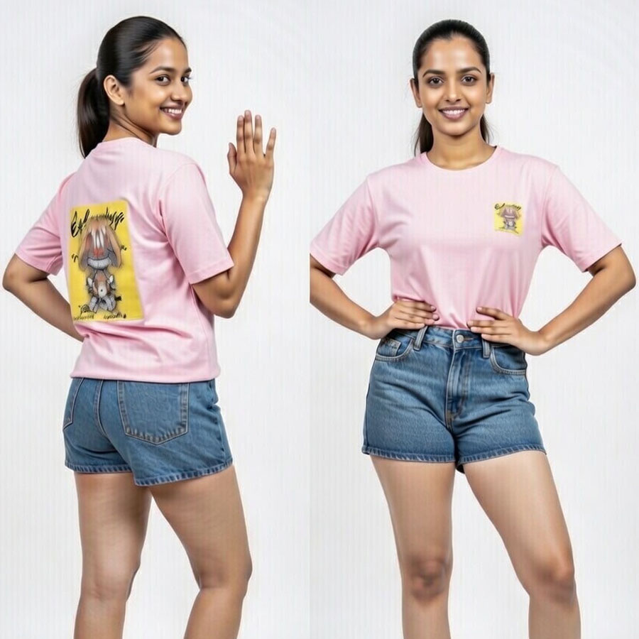 ladies-baggy-back-print-tshirt-3 Ladies baggy back print t shirt oversized women tee Sri Lanka